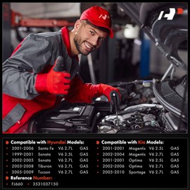 A-Premium Inyectores de combustible compatibles con Santa Fe 2001-2006 Accent Tucson Sonata Tiburon Kia Sportage Rio Rio5 Magentis Optima Dodge Attitude Juego de 6 piezas