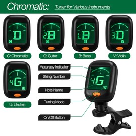 FGBNM Guitar Capo & Tuner Set, Accessories Including Capo, Tuner, Picks & Pick Holder, Perfect for Guitar Players & Beginners (1 Set)