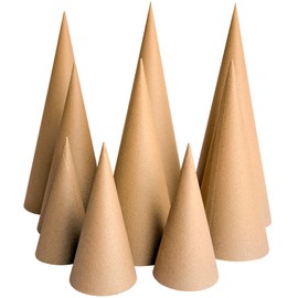 KEAGAN 9PCS Paper Mache Cones Open Bottom Extra Thick Cardboard Cones