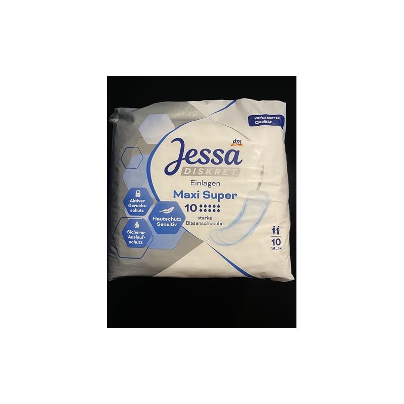 Jessa Discreet Maxi Super Incontinence Pads Pack of 10