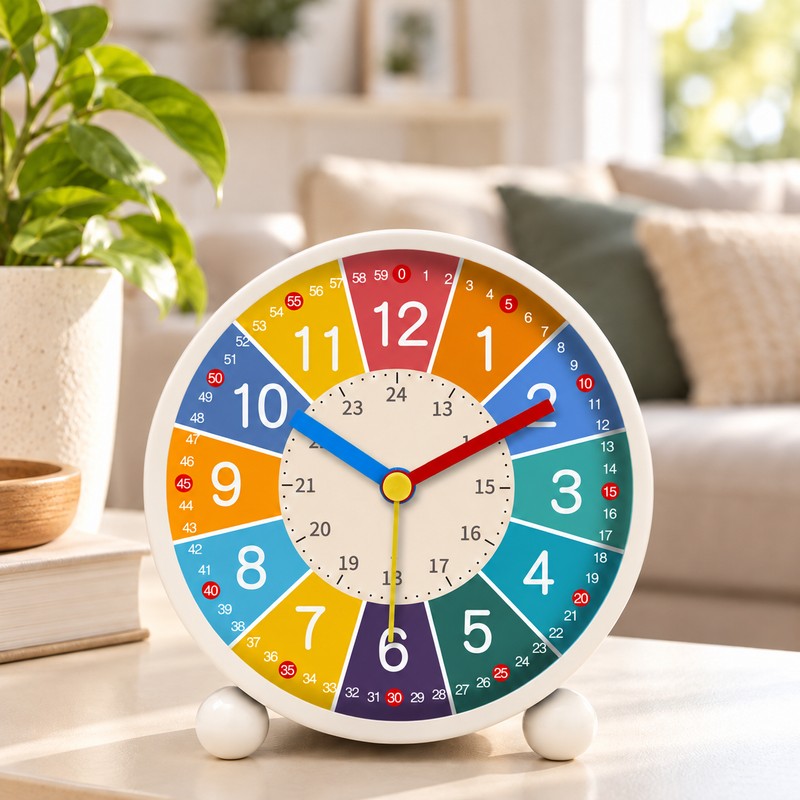 Kids Analog Alarm Clock for Learning Time – Easy-to-Read Desktop