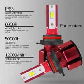 SHENKENUO 9012 LED Headlight Bulb for Toyota Corolla iM RAV4 2017-2018 High Low Beam Light