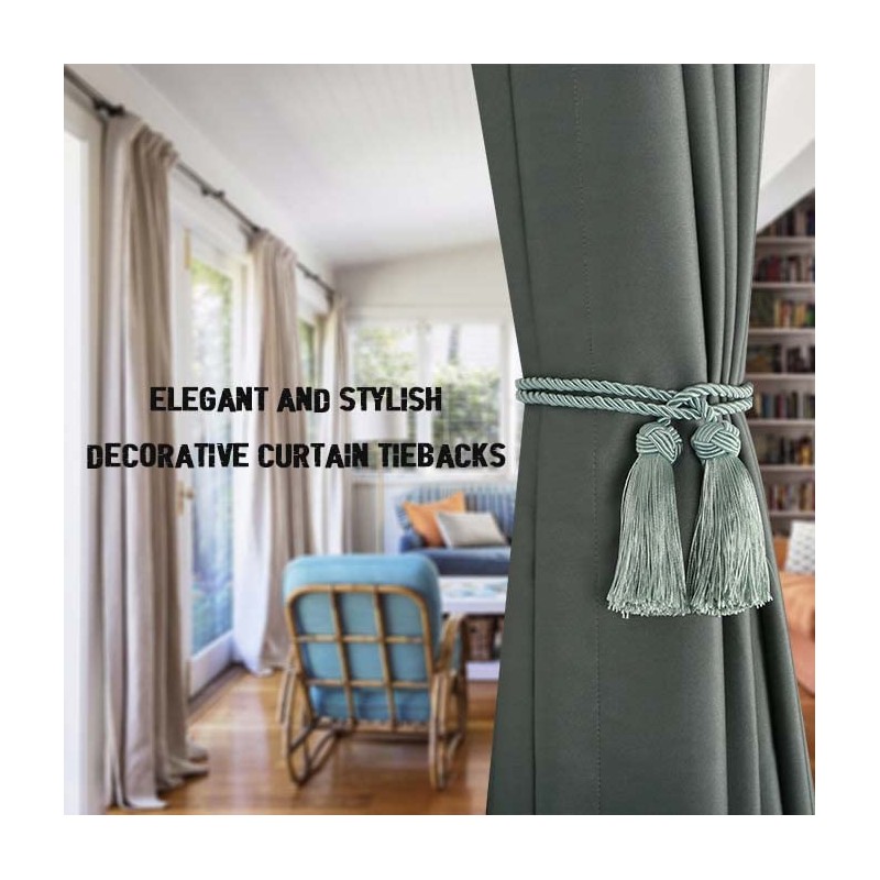 BEL AVENIR 2 Pack Curtain Handmade Tiebacks Decorative Curtain Holdbacks