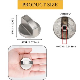 Vikrami lighting 6 Pcs Gas Stove Control Knobs, Metal 6mm Cooker Control Switch Knobs, Cooker knobs,Gas Hob Knobs Control Locks,Cooker Knobs Replacement