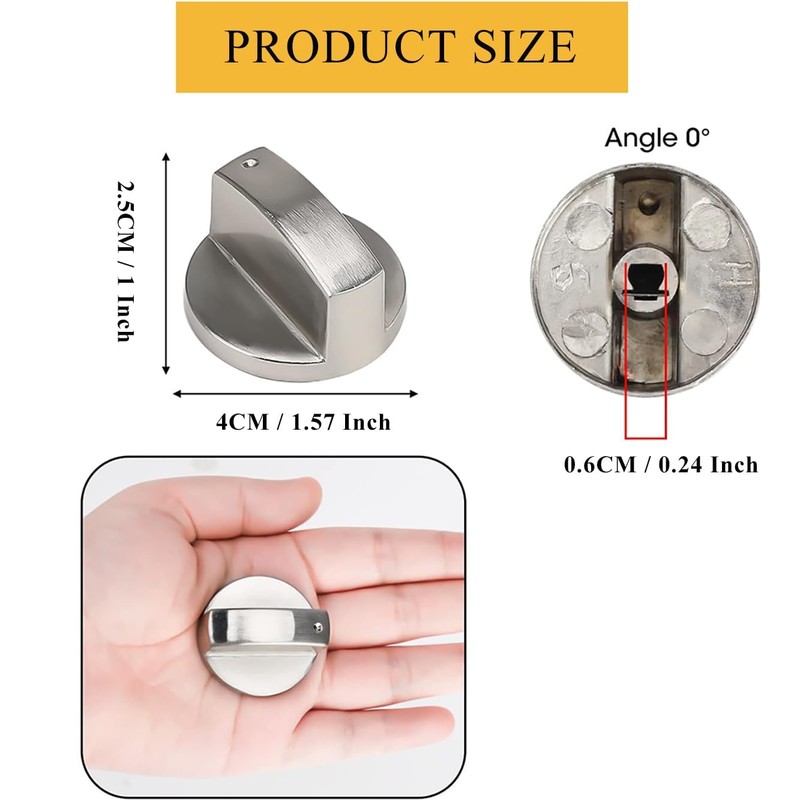 Vikrami lighting 6 Pcs Gas Stove Control Knobs, Metal 6mm