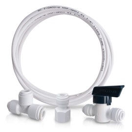 Aquasure Ice Maker Water Line Kit with Shut-Off Valve, 25’ Food Grade 1/4" Tubing, Quick Connect Fittings, Secure Locking Clips, Leak Free Design, US Customer Support, 1 Year Warranty