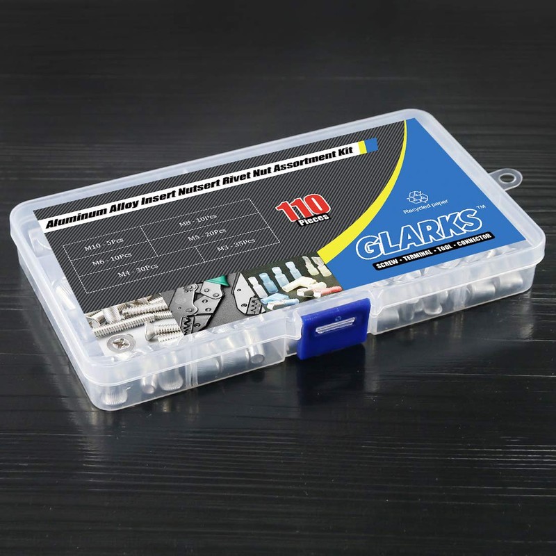 Glarks 110Pcs Aluminum Alloy M3 M4 M5 M6 M8 M10