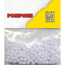 Nellie Snellen Choice Mini Pom Poms White, Pack of 100 - 3 mm
