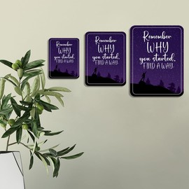 Portrait Round Plus Remember Why You Started. Find A Way Wall or Door Sign | Inspiration and Motivation Affirmation Quotes - Small