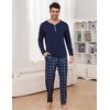 Irdcomps Men's Long Pyjamas Cotton Sleepwear Set Men's Checked with