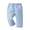 Boarnseorl - Conjunto de pantalones para bebé y niño, Azul+blanco,