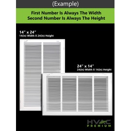 20" X 12" Steel Return Air Filter Grille for 1" Filter - Easy Plastic Tabs for Removable Face/Door - HVAC Duct Cover - Flat Stamped Face -White [Outer Dimensions: 21.75w X 13.75h]