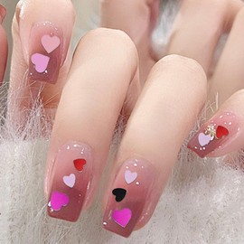 Heart Nail Glitter Sequins - Fingernail Decorative Parts | Waterproof Heart-shape Nail Glitter Sequins Decoration for Festival, Wedding, Performance