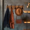 WEBI Rustic Coat Rack Wall Mount,5 Cast Iron Coat Hooks