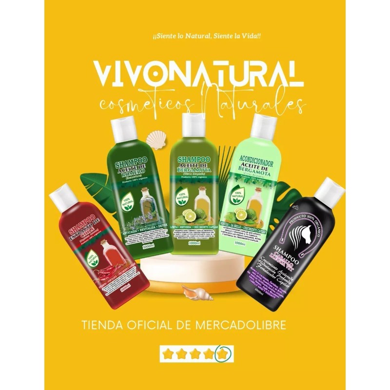 VIVONATURAL 2 Shampoo De Romero Anti-caída, Fortalece, Nutre, Sin Sal.