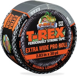 T-Rex Ferociously Strong Tape, Duct Tape with UV Resistant & Waterproof Backing for Wood Brick Concrete and More, 30 yd x 2.83", Gunmetal Gray, 1-Roll (241358)