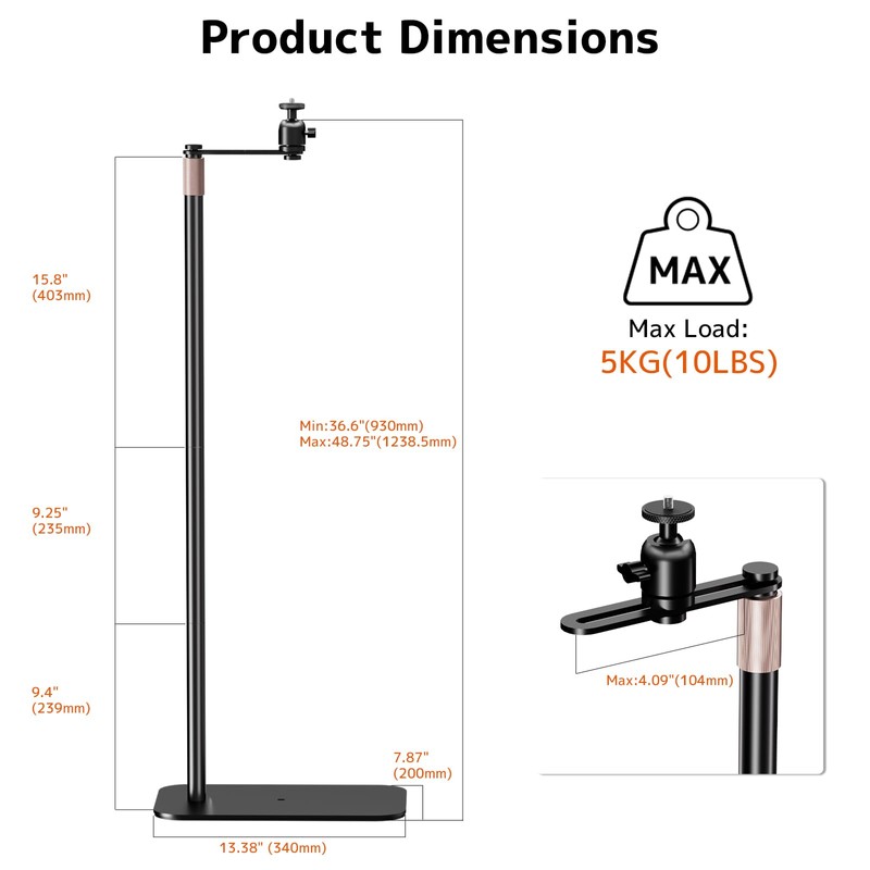 PUTORSEN Universal Projector Stand – Height Adjustable & 360° Rotatable