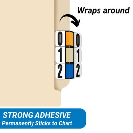 Doctor Stuff - File Folder Labels, Number 3, Reynolds & Reynolds ColorFile Compatible Number Labels, Ringbook Sheets, Yellow, 7/8" x 1-5/8", 240 Labels/Pack