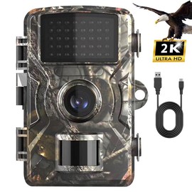 Dargahou Trail Camera - 2.7K 30MP Game Camera with Night Vision, 0.05 Second Trigger Motion Activated IP66 Waterproof, 130° Wide Angle with 40 Glow-Free IR LEDs for tree stand hunting-deer hunting accessories，for Outdoor Wildlife Deer Monitoring.BY - Col