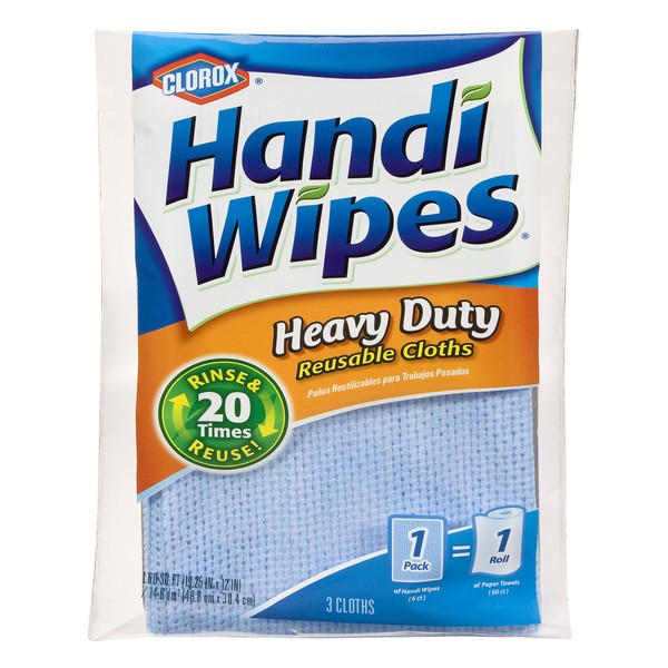 Clorox Handi Wipes Heavy Duty Reusable Cloths, 3 Count (Pack of 4)
