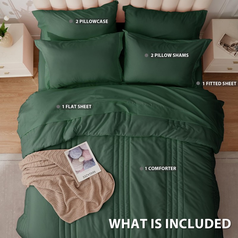 Velorose King Comforter Set Emerald Green - Bed in a