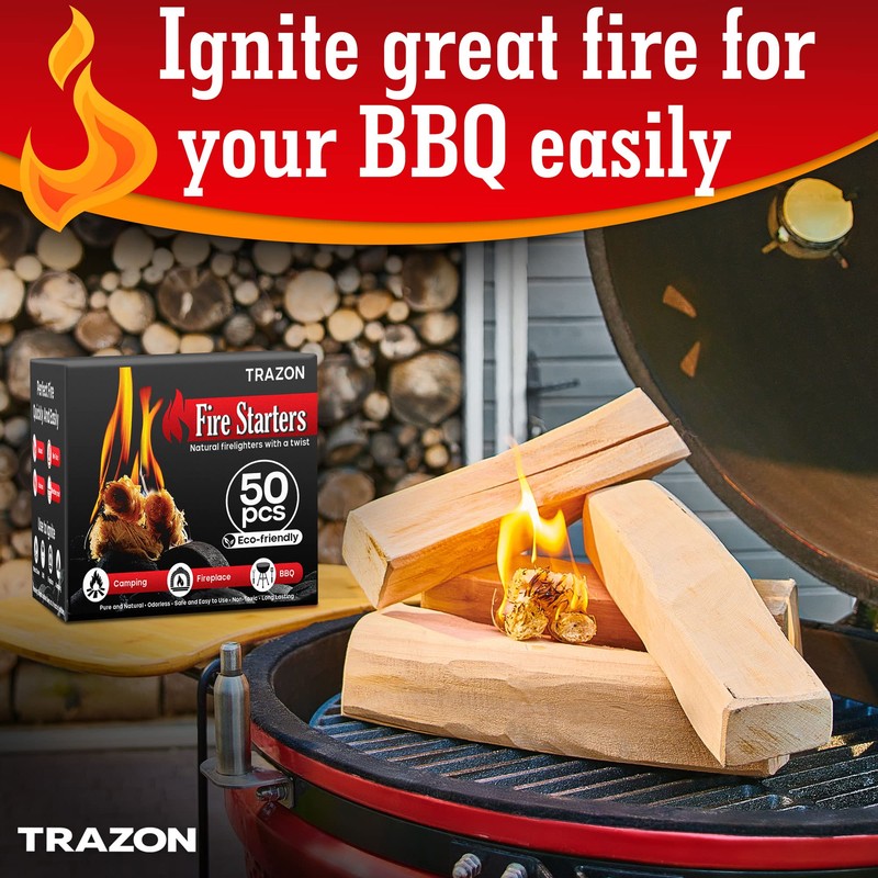All Natural Wood Fire Starters: Fireplace Camping Charcoal Starter Grill