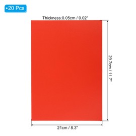 PATIKIL 20 Mil Clear PVC Binding Covers, 20 Pcs Front View Protector Un-Punched A4 Letter Size for Presentation, Report, Paper, Business Office Supply Document, Semi Transparent Red