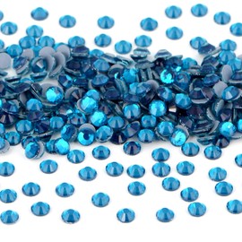 NCB 2880pcs Hotfix Rhinestones Flatback Crystal Rhinestones for Crafts Crafting Clothes Shoes DIY Decorations (Blue Zircon, SS6 2mm)