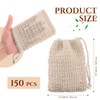 Rtteri 200 Pcs Soap Exfoliating Bag, Natural Sisal Soap Pouch,