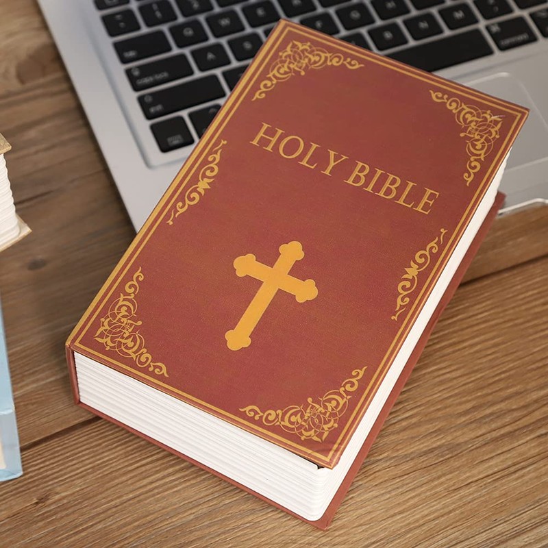 Combination Lock Hidden Bible Book Safe Realistic Design, Retro Decor,