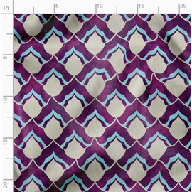 Soimoi Lightweight Velvet Fabric - Pink, Geometric Print, Unstitched Material - 58" Wide, Perfect Fabric for Upholstery, Sofa, Chair, Cushion and Other Home Furnishing Projects, 1 Meter