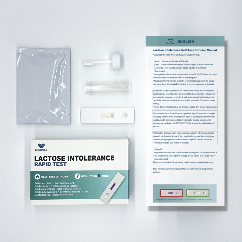 BlissKiss Lactose Intolerance Test Kit - Quick, Accurate Home Self-Test