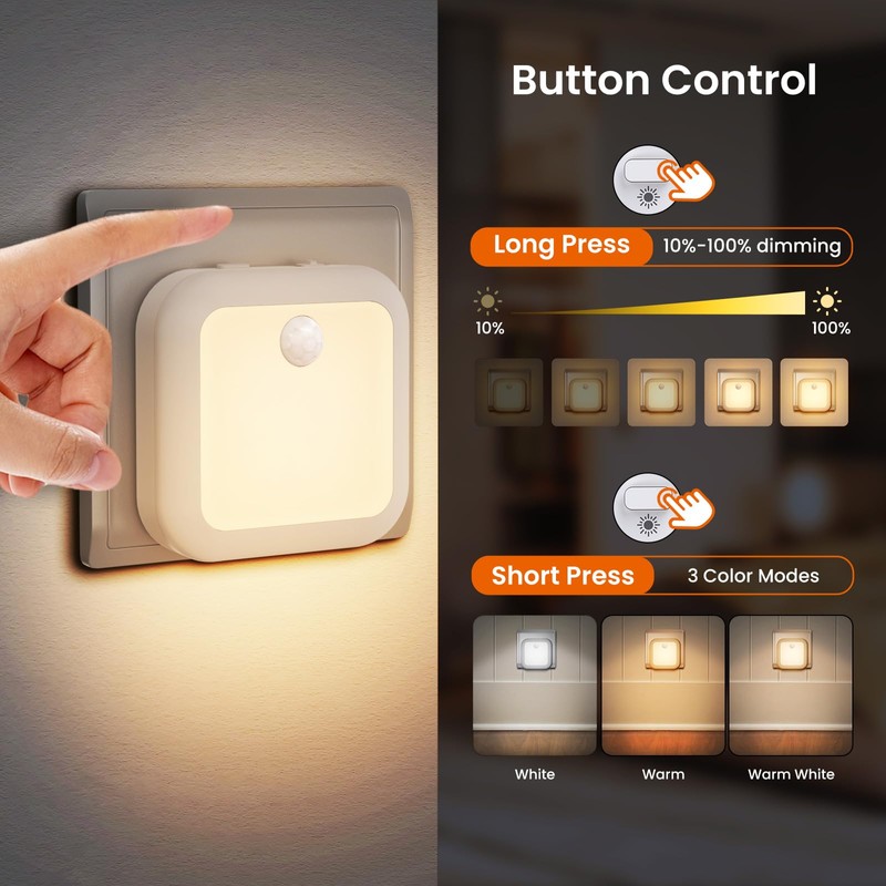 TNMOO LED Night Light Socket with Motion Sensor and Twilight