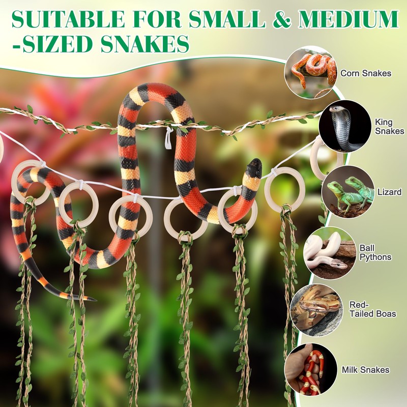 Coldairsoap Snake Climbing Vines with Reptile Plants Kit, Handcrafted Jungle