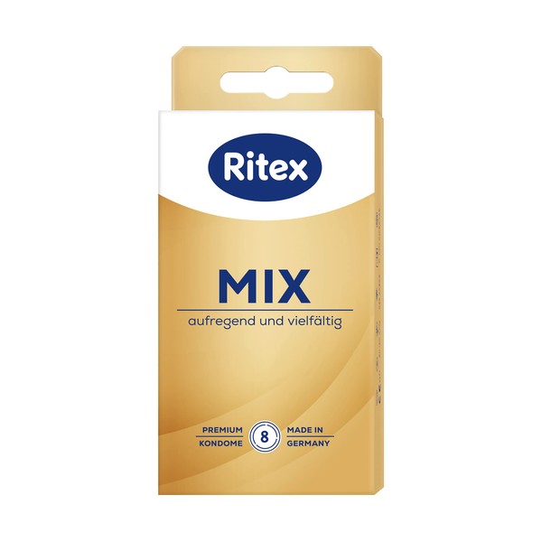 Ritex Mix Condom Assortment, Exciting and Various, Pack of 8, Made in Germany