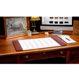 Dacasso Leather Desk Calendar pad, 25.5 x 17.25, Mocha, P3040