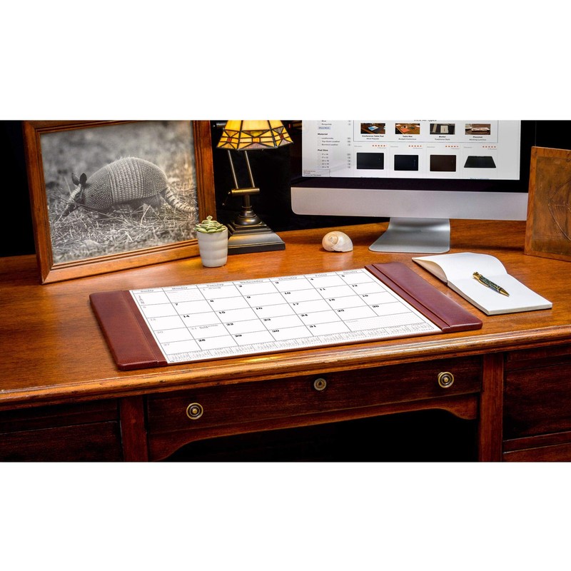 Dacasso Leather Desk Calendar pad, 25.5 x 17.25, Mocha, P3040