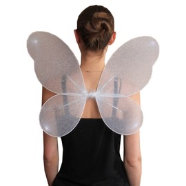 ANGIES WHITE FAIRY WINGS ANGEL BUTTERFLY FANCY DRESS LADIES GIRL HEN NIGHT PARTY (35x40cm)