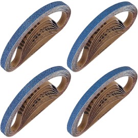 B BRESUCNY 1/2 x 18 Inch Sanding Belts 240 Grit, 32PCS 1/2'' 18'' Zirconia for Belt Sander, by Air Sanders, Wood Working, Metal Polishing, Derusting, 32-Pack Blue (ZT30mm)