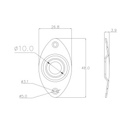 AxLabs Hardware KD By AxLabs Football 8100 Steel Jack Plate With Recessed Hole - Antique Bronze