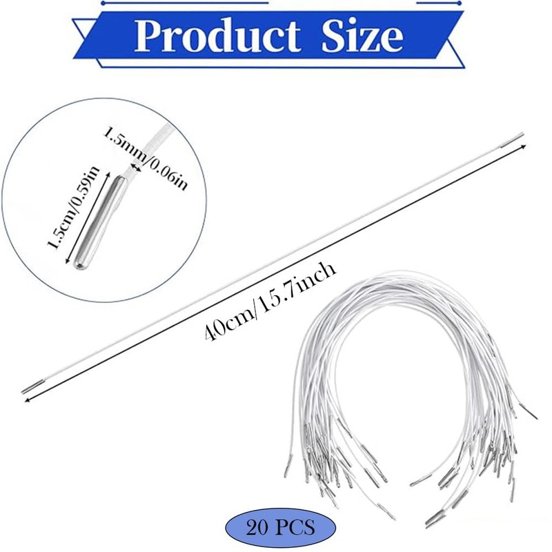 Pack of 20 Elastic Barbed Cord 40 cm Elastic Band