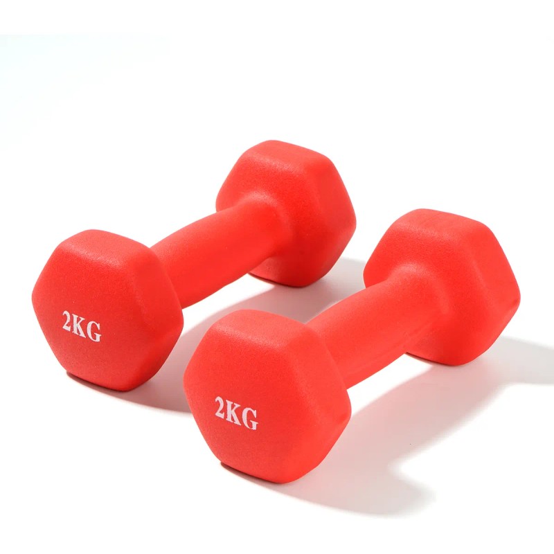 Par Mancuernas Ejercicio 2 Kg Neopreno Entrenamient Rojo