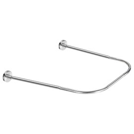 uxcell Stretchable Shower Curtain Rod Rack, Stainless Steel U Shaped Shower Curtain Rod No Drill for Bathroom Bathtub, 80cm/31" Width, Silver Tone