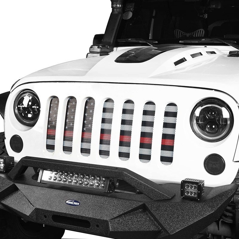 Hooke Road Wrangler Flag Grill Insert JK Mesh Grille Deflector