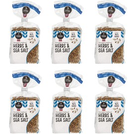 Sigdal Bakeri All Natural Norwegian Crispbread - Non GMO, Vegan, Sugar Free, High Fiber, Low Carbs, High Protein, Wholegrain Snack Crackers With Up To 46% Seeds (Herbs & Sea Salt, 6 Pack)