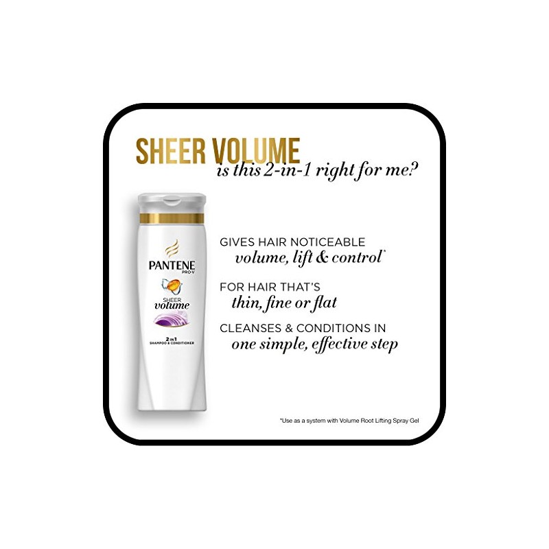 Pantene Pro-V Champú y Acondicionador 2 en 1, Volumen Puro