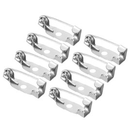 YOKIVE 150 Pcs Safety Bar Pins, Brooch Clasp Pin Backs | Badge Crafts Making Great for Name Tags, Jewelry Making (Silver White, 15mm)