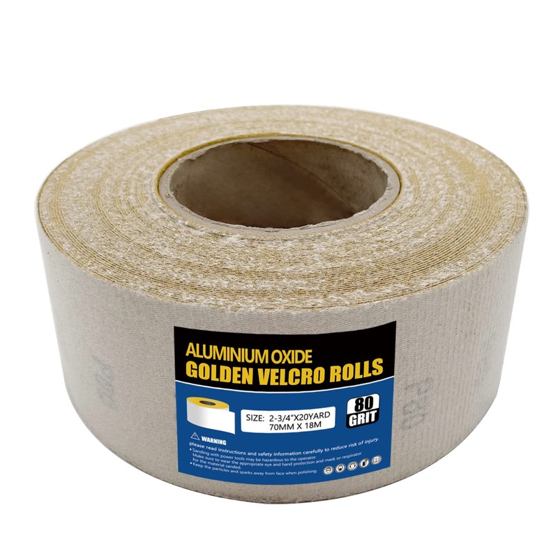 80 Grit Hook and Loop Sandpaper Roll, 2-3/4" X 20