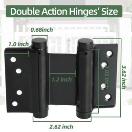 AnvFlik 3in Black Saloon Door Hinge Double Action Spring Hinges, Self Closing Door Hinges for Cafe Saloon Pub Swinging Doors,201 Stainless Steel Double Action Hinge,8Pack