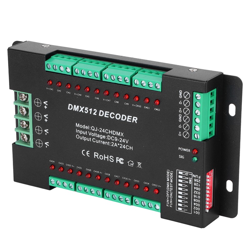 24 Channel DMX512 Decoding Controller LED Color RGB Strip Lights
